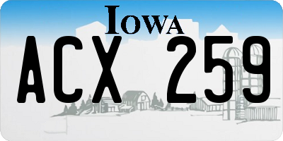 IA license plate ACX259
