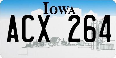 IA license plate ACX264