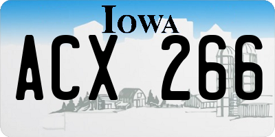 IA license plate ACX266