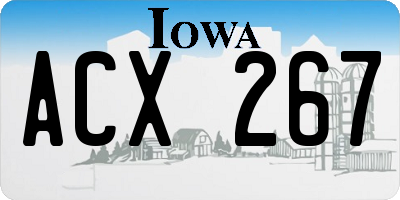 IA license plate ACX267