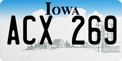 IA license plate ACX269