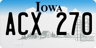 IA license plate ACX270