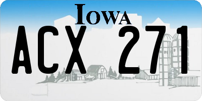 IA license plate ACX271