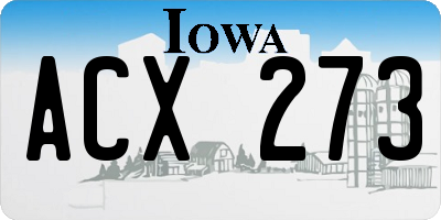 IA license plate ACX273