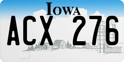 IA license plate ACX276