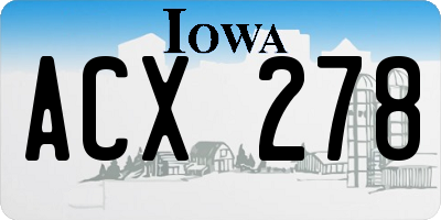 IA license plate ACX278