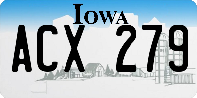 IA license plate ACX279