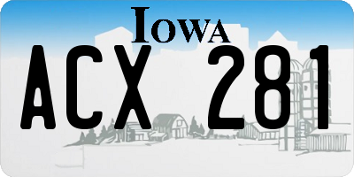 IA license plate ACX281