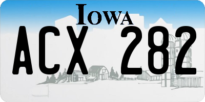 IA license plate ACX282