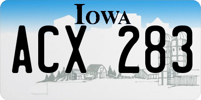 IA license plate ACX283