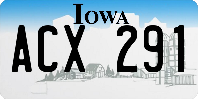 IA license plate ACX291