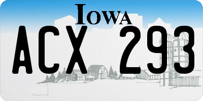 IA license plate ACX293