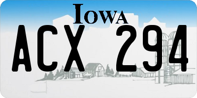 IA license plate ACX294
