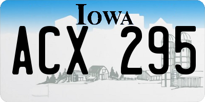 IA license plate ACX295