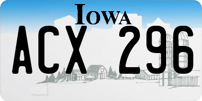 IA license plate ACX296