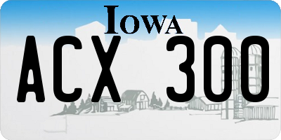 IA license plate ACX300
