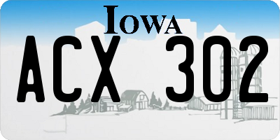 IA license plate ACX302