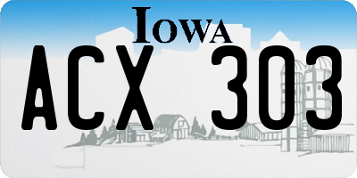 IA license plate ACX303