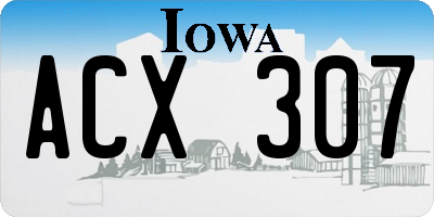 IA license plate ACX307