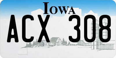 IA license plate ACX308