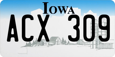 IA license plate ACX309