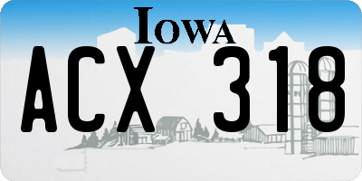 IA license plate ACX318