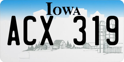 IA license plate ACX319