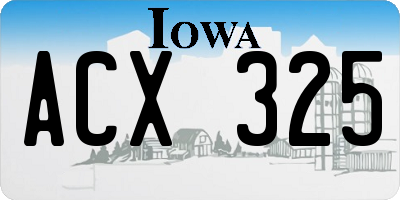 IA license plate ACX325