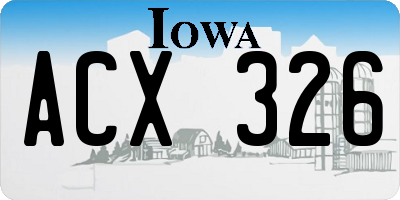 IA license plate ACX326