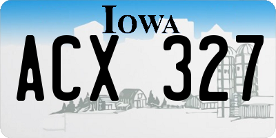 IA license plate ACX327