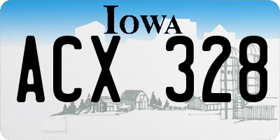 IA license plate ACX328