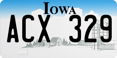 IA license plate ACX329