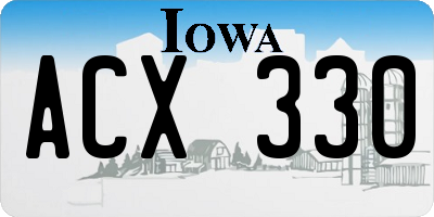 IA license plate ACX330