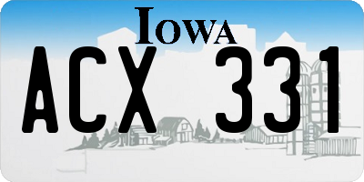 IA license plate ACX331