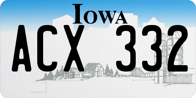 IA license plate ACX332