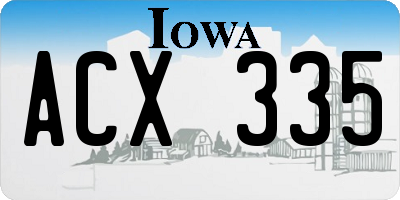 IA license plate ACX335