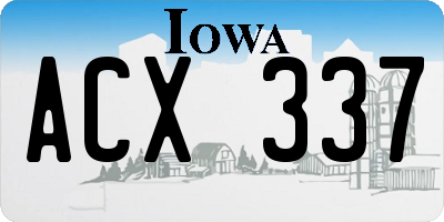 IA license plate ACX337