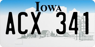 IA license plate ACX341