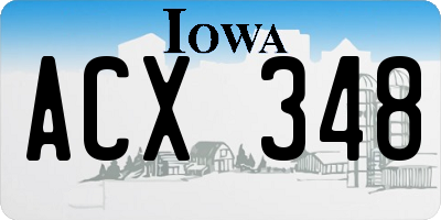 IA license plate ACX348