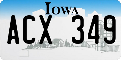 IA license plate ACX349