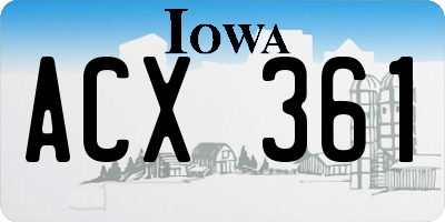 IA license plate ACX361