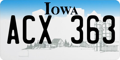 IA license plate ACX363