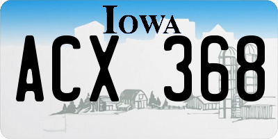 IA license plate ACX368