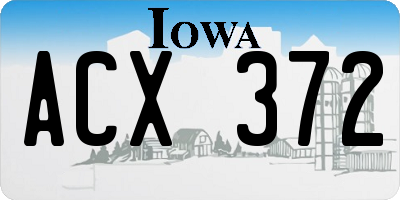 IA license plate ACX372