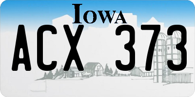 IA license plate ACX373