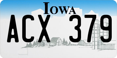 IA license plate ACX379