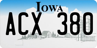 IA license plate ACX380