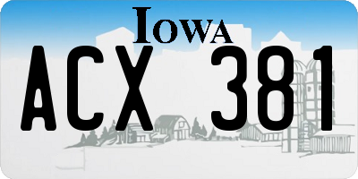 IA license plate ACX381