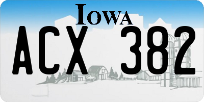 IA license plate ACX382