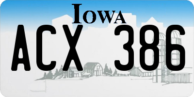 IA license plate ACX386
